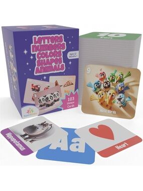 Toddler Flash Cards Learning Set Letters Numbers Colors Shapes Animals NEW